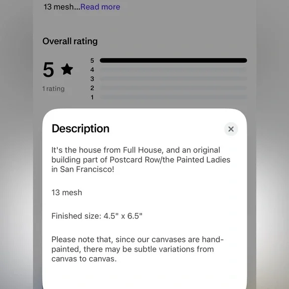 Full House Needlepoint Canvas - Picture 3 of 3